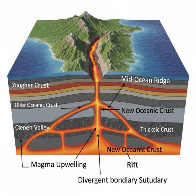 Divergent Boundary Diagram
